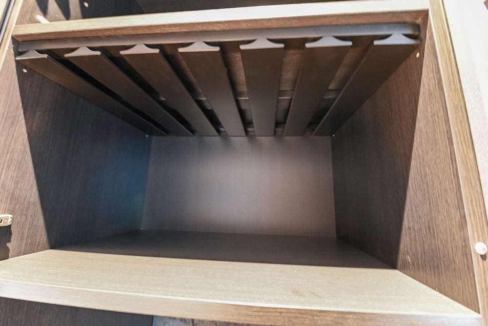 Custom Modern Wood Veneer Kitchen with White Marble Countertops and Wolf & Miele Appliances