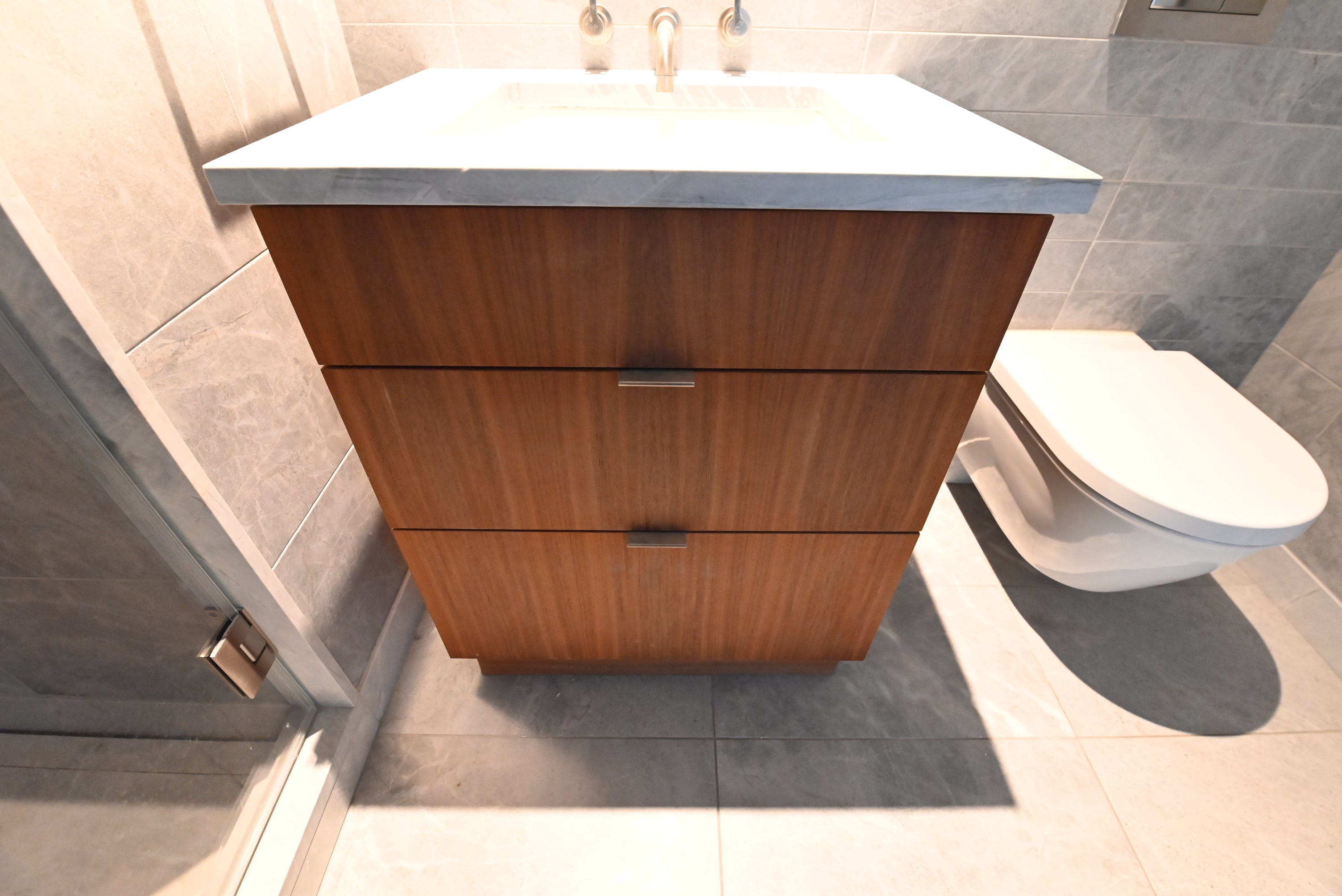Modern 28" Wood Veneer Single Vanity with Top and Sink - No Faucet