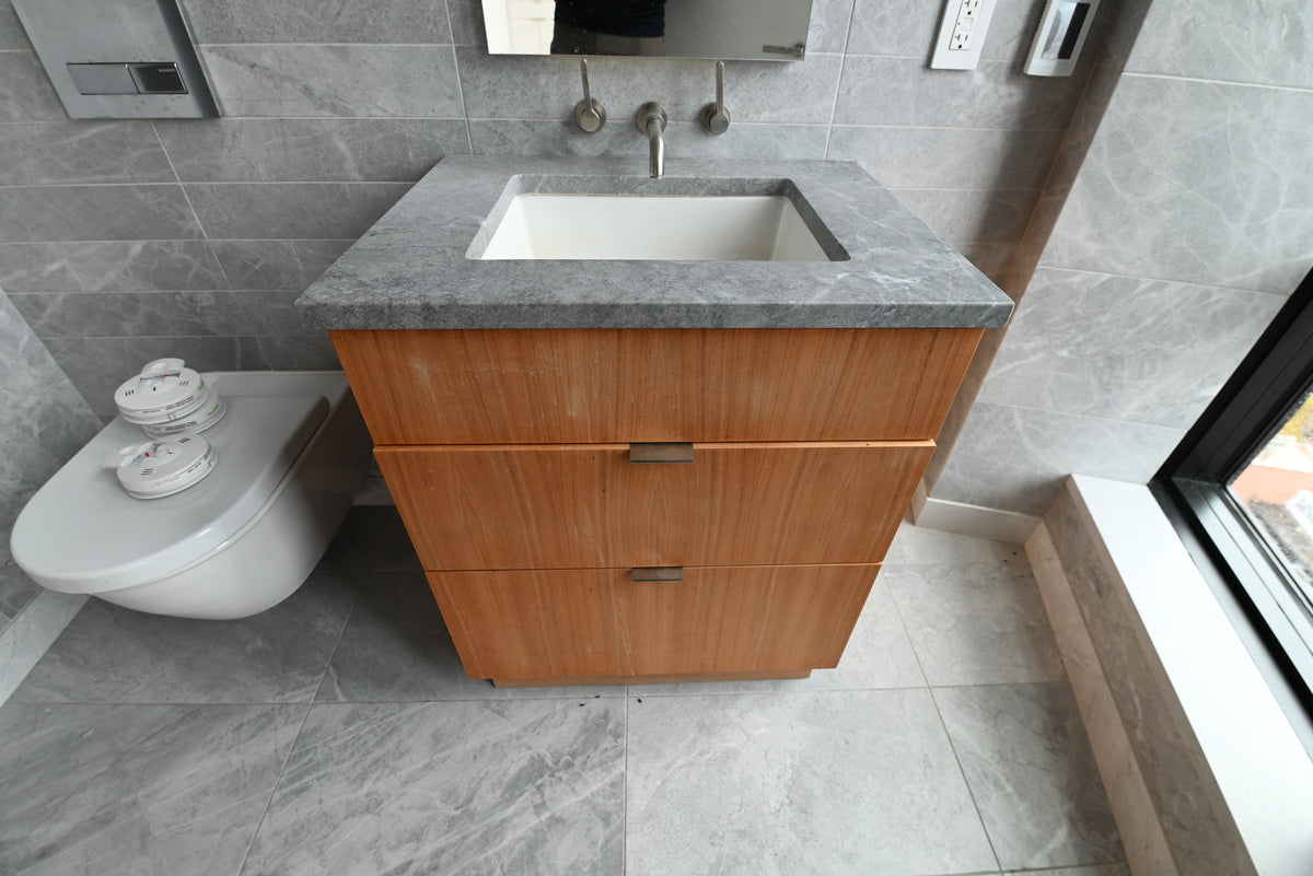Modern 28" Wood Veneer Single Vanity with Top and Sink - No Faucet