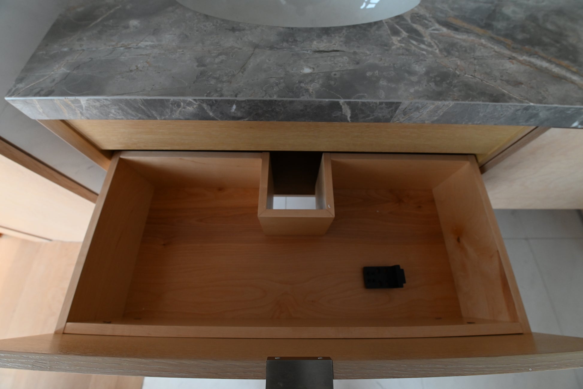 Modern 72" Wood Veneer Double Bowl Vanity with Top and Sinks - No Faucets