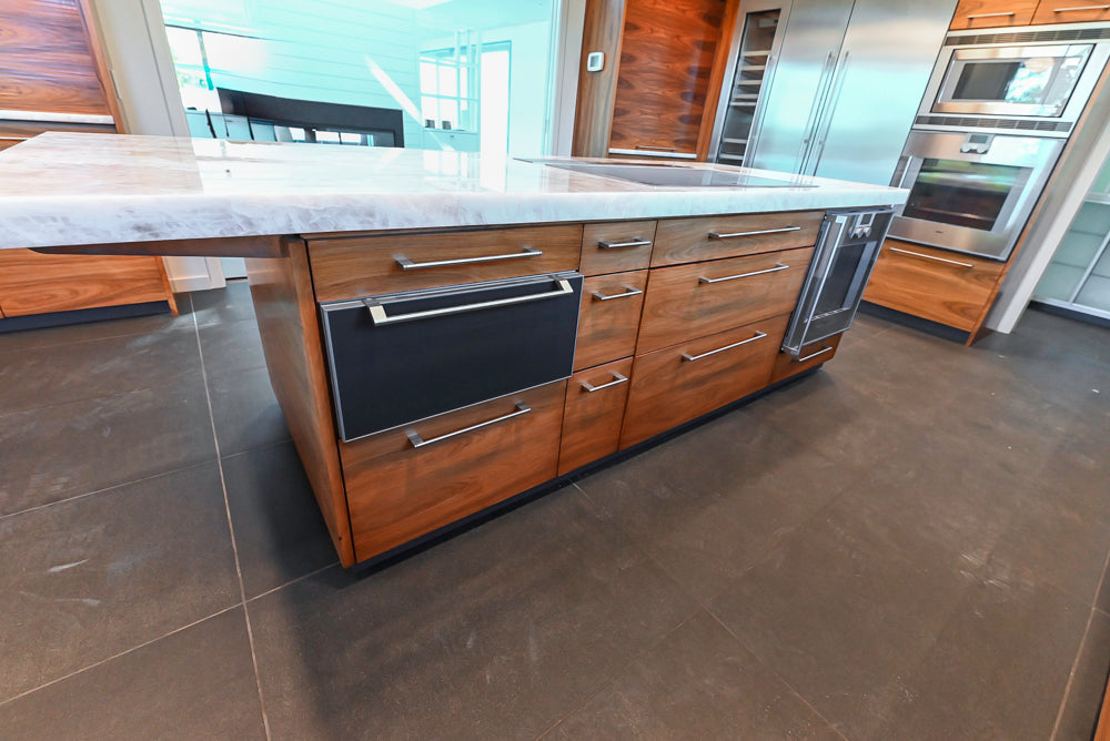 Custom Modern Kitchen with Marble Countertops and Gaggenau Appliances
