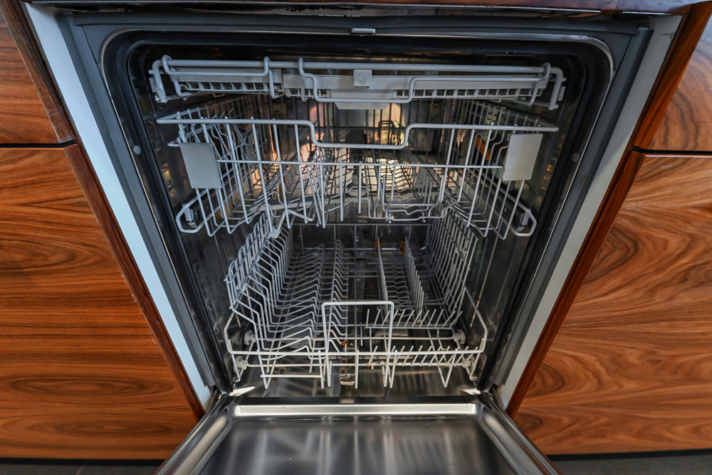 Custom Modern Tigerwood Kitchen with Marble Countertops and Gaggenau Appliances