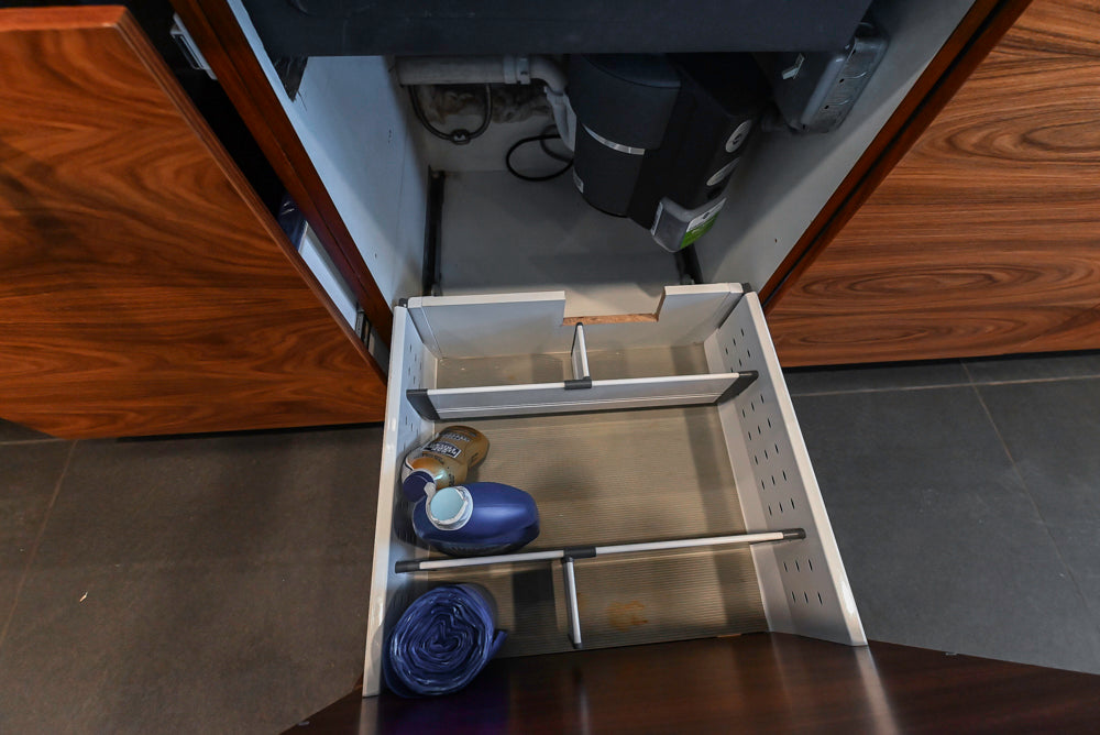 Custom Modern Tigerwood Kitchen with Marble Countertops and Gaggenau Appliances