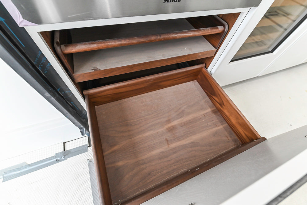 Custom Transitional White Kitchen with Island and Quartzite Countertops