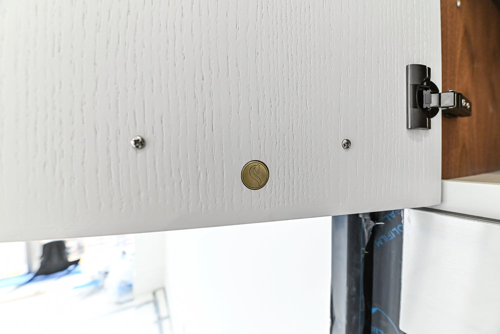 Custom Transitional White Kitchen with Island and Quartzite Countertops