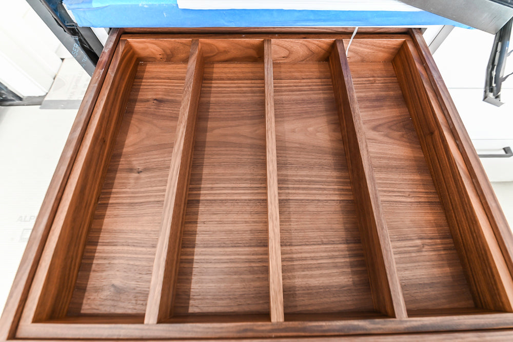 Custom Transitional White Kitchen with Island and Quartzite Countertops