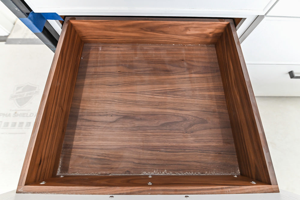 Custom Transitional White Kitchen with Island and Quartzite Countertops
