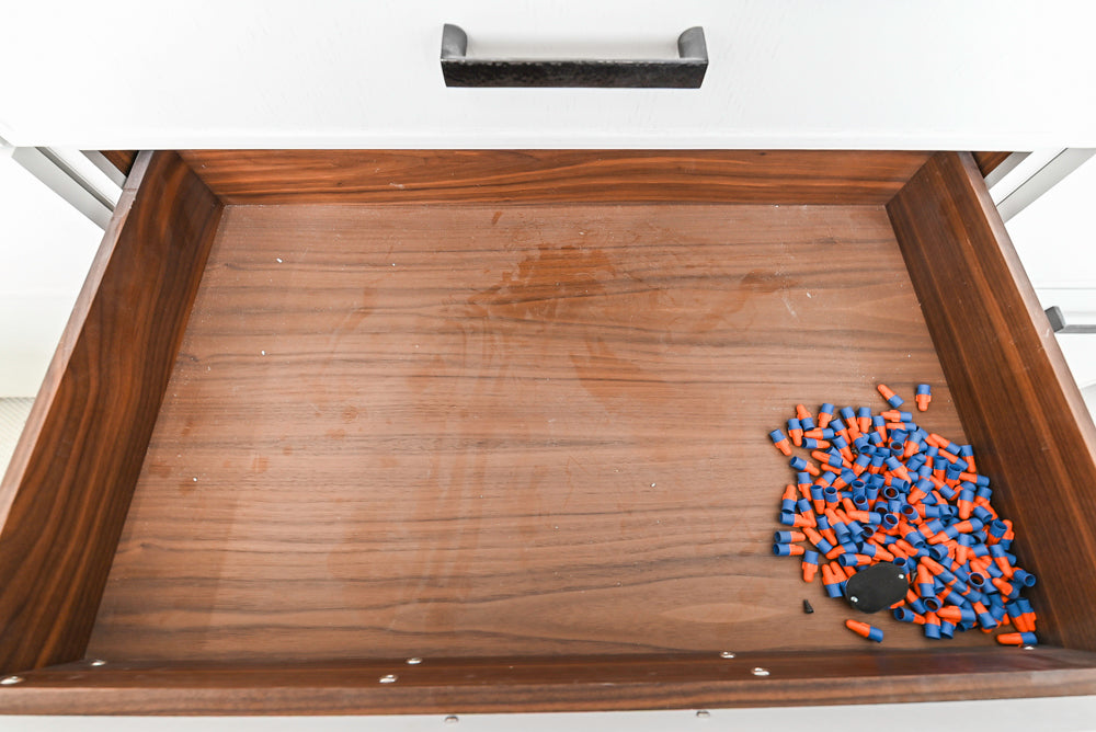 Custom Transitional White Kitchen with Island and Quartzite Countertops
