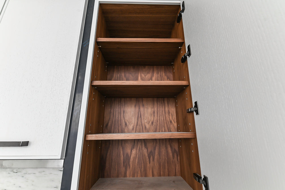 Custom Transitional White Kitchen with Island and Quartzite Countertops