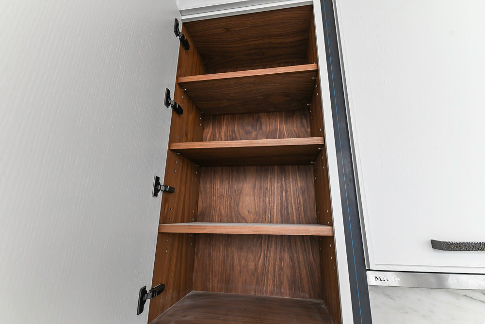 Custom Transitional White Kitchen with Island and Quartzite Countertops