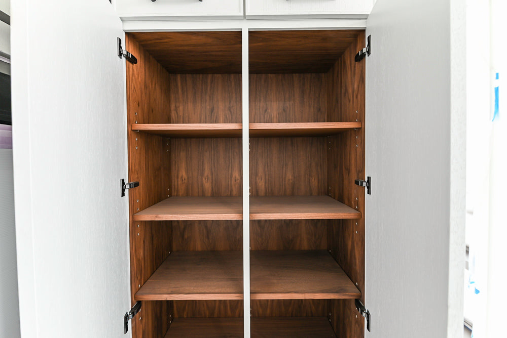 Custom Transitional White Kitchen with Island and Quartzite Countertops