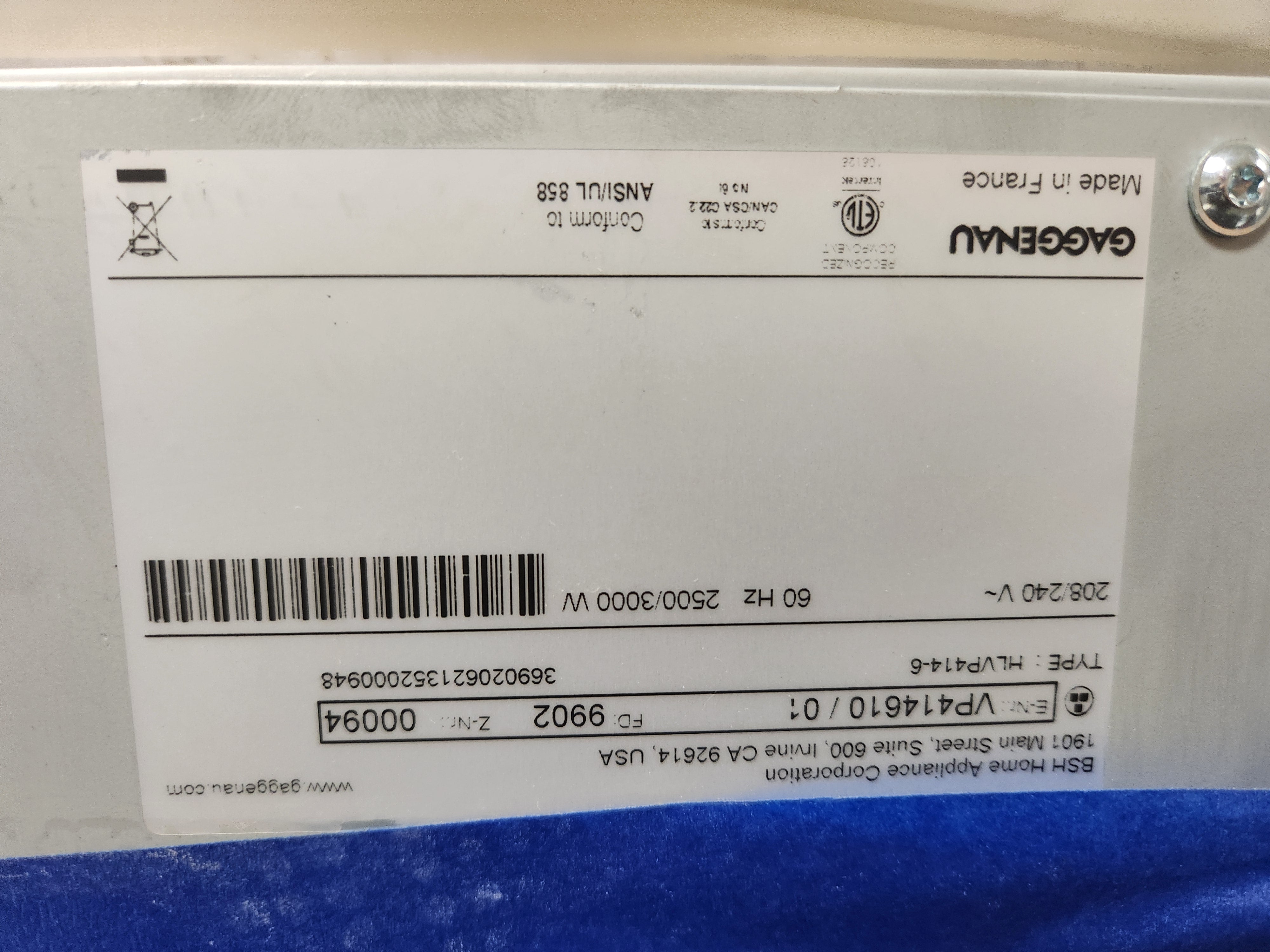 Gaggenau Vario 400 Series VP414610 15" Stainless Steel Electric Teppanyaki