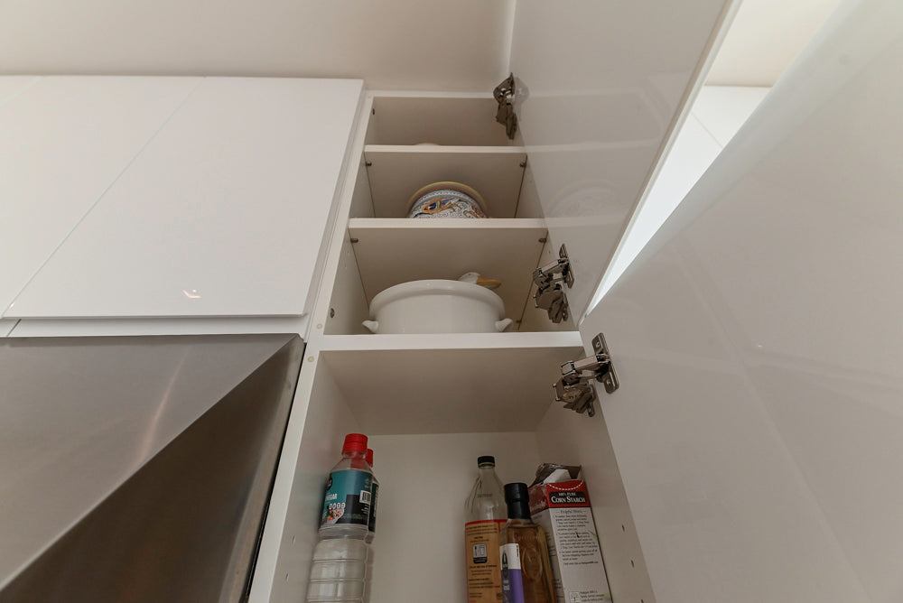 "The Arden" Modern White Gloss Kitchen with Island & 60" Wolf Range