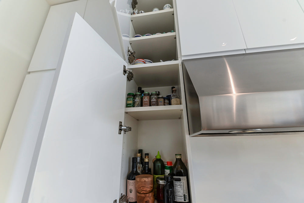 "The Arden" Modern White Gloss Kitchen with Island & 60" Wolf Range