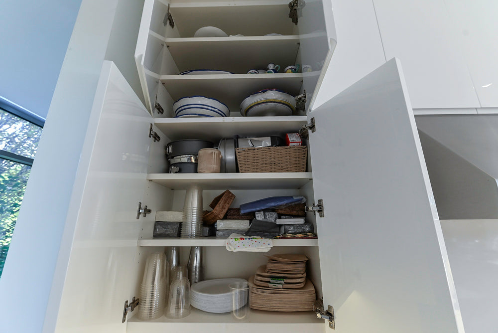 "The Arden" Modern White Gloss Kitchen with Island & 60" Wolf Range