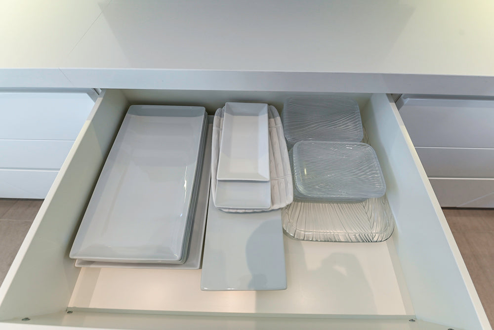 "The Arden" Modern White Gloss Kitchen with Island & 60" Wolf Range