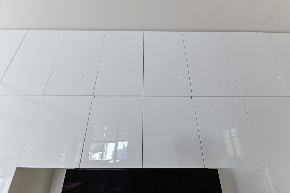 "The Arden" Modern White Gloss Kitchen with Island & 60" Wolf Range