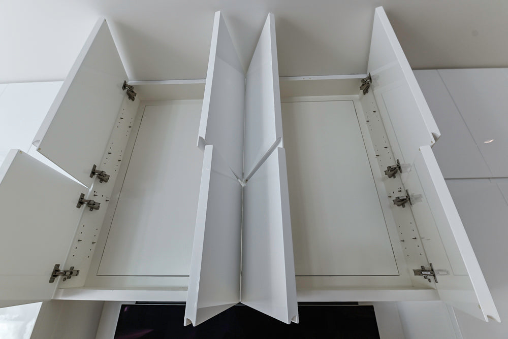 "The Arden" Modern White Gloss Kitchen with Island & 60" Wolf Range