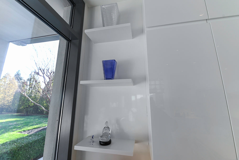 "The Arden" Modern White Gloss Kitchen with Island & 60" Wolf Range