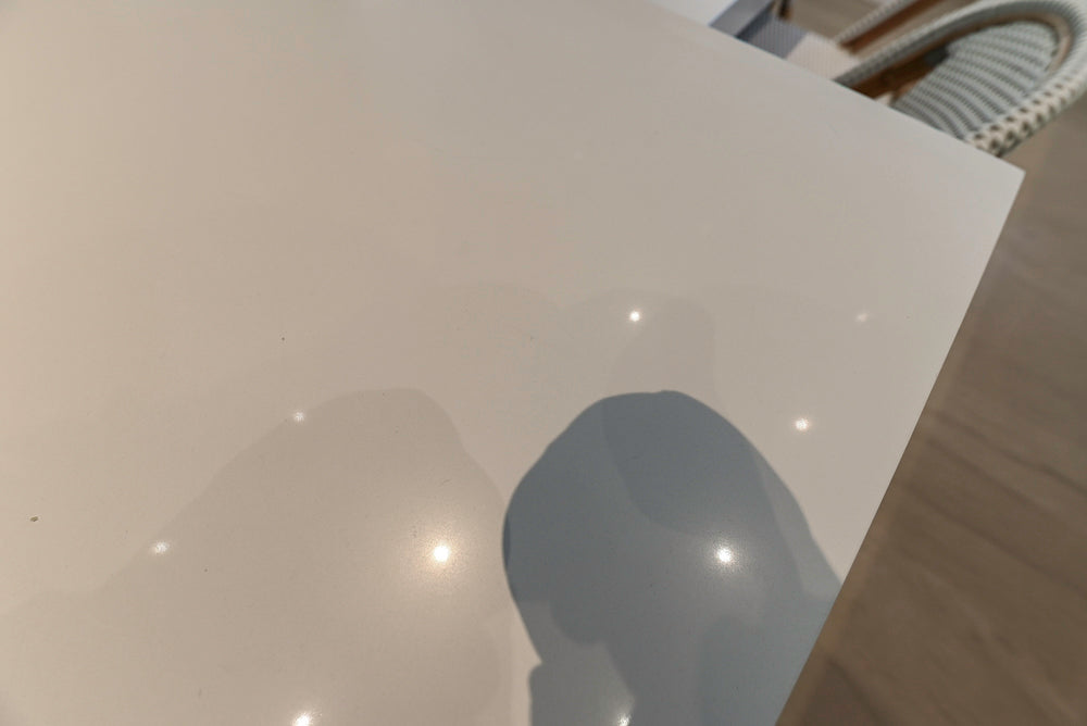 "The Arden" Modern White Gloss Kitchen with Island & 60" Wolf Range