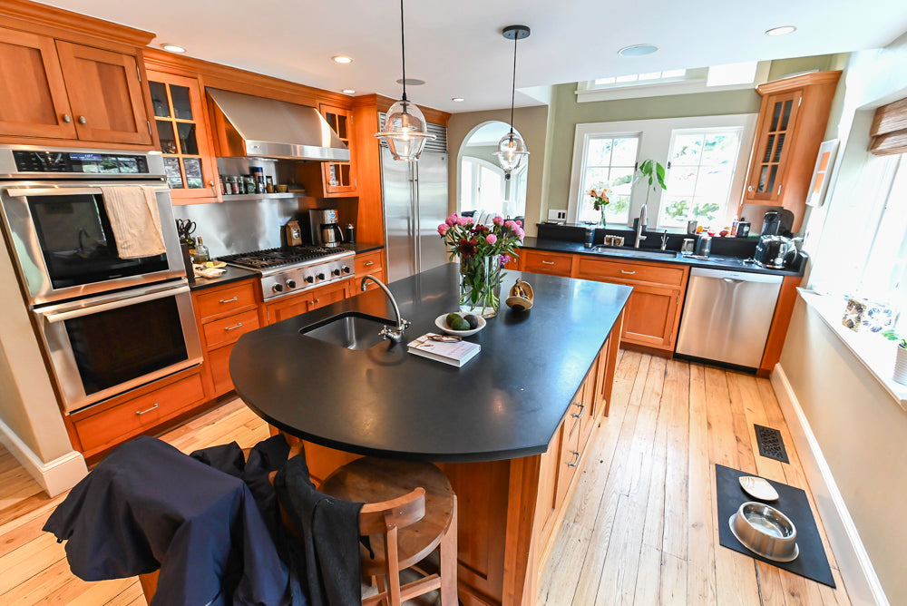 “The Davenport” Traditional Wooden Kitchen with Island and 48" Sub-Zero Refrigerator