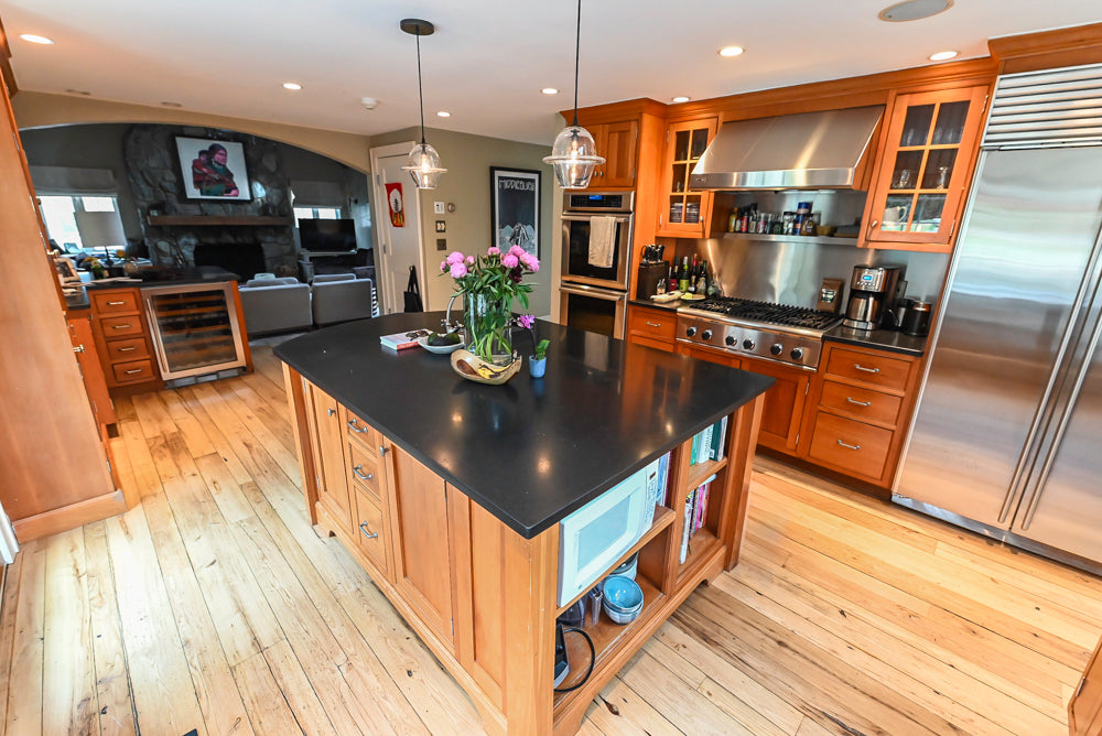 “The Davenport” Traditional Wooden Kitchen with Island and 48" Sub-Zero Refrigerator
