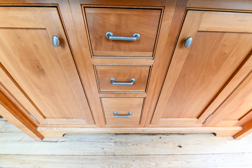 “The Davenport” Traditional Wooden Kitchen with Island and 48" Sub-Zero Refrigerator