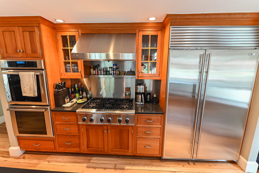 “The Davenport” Traditional Wooden Kitchen with Island and 48" Sub-Zero Refrigerator