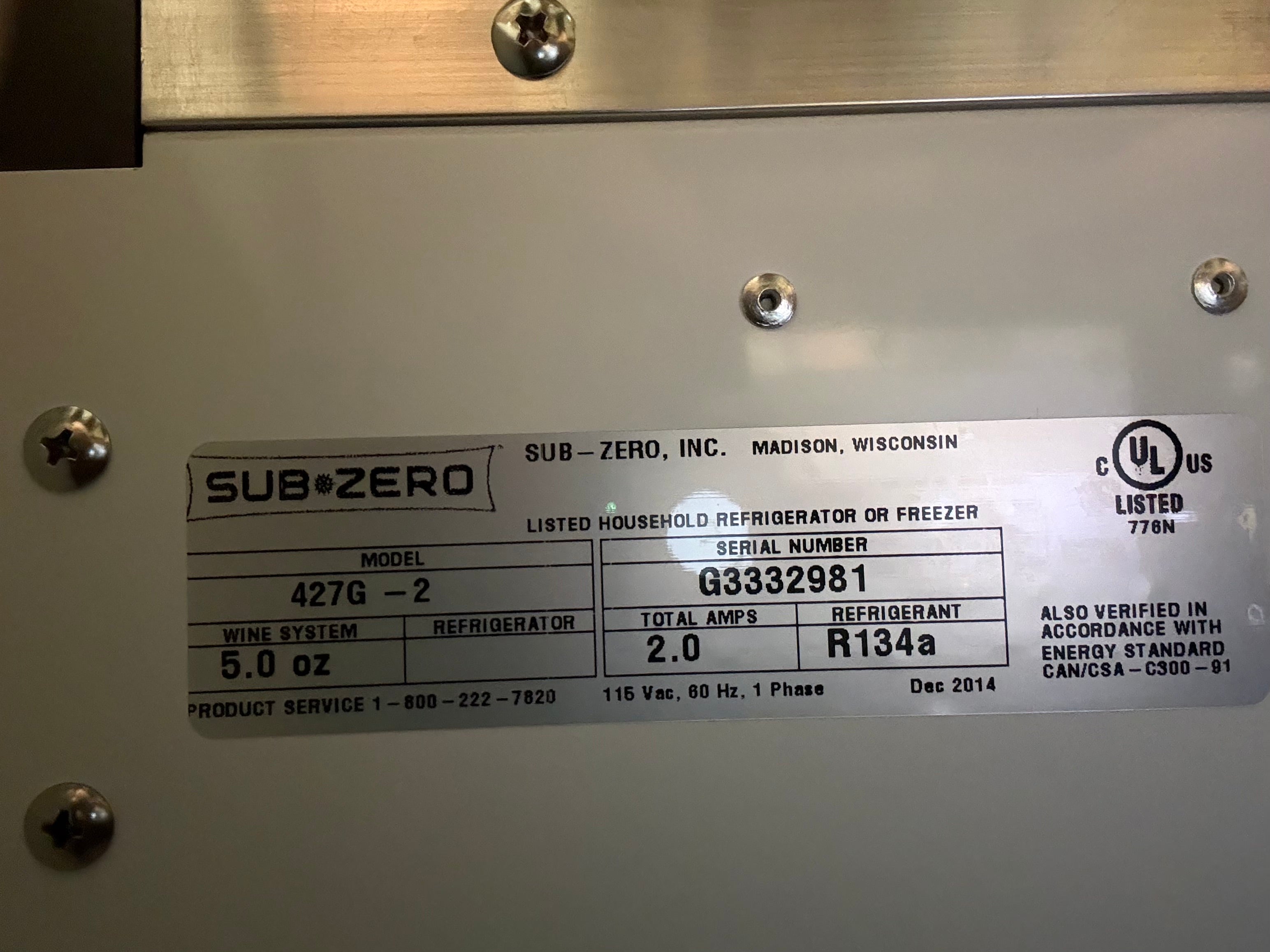 Sub-Zero 427G 27" Panel Ready Built-in Dual Zone Tall Wine Cooler