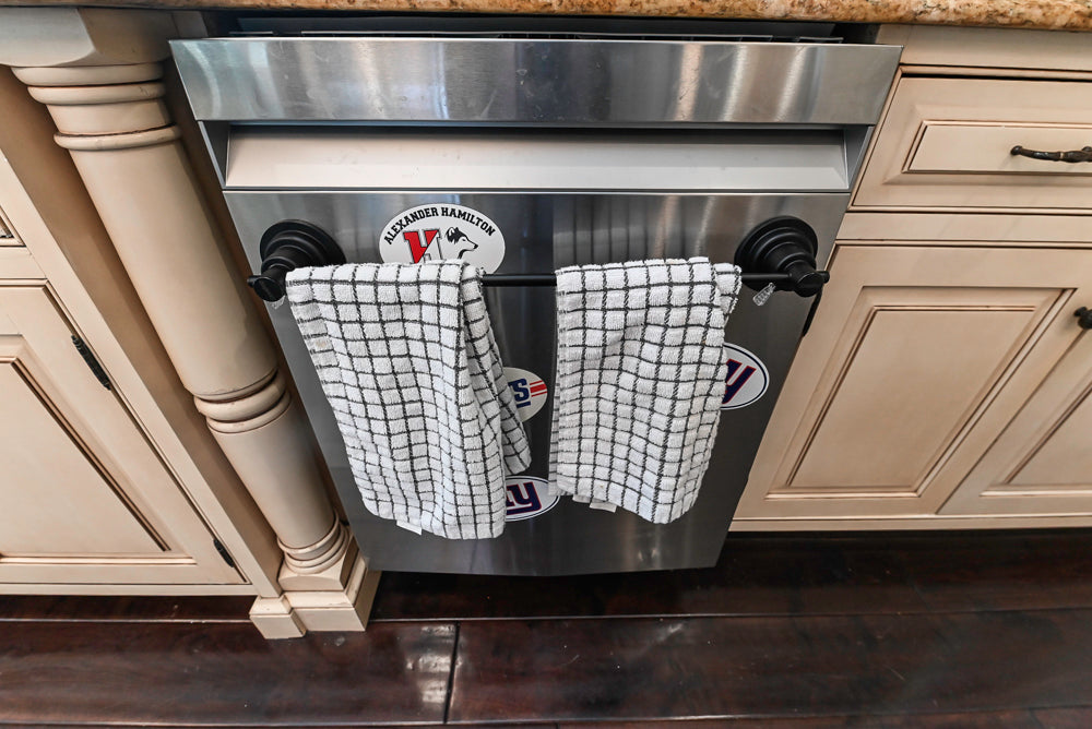 “The Harcourt” Traditional Two-Tone Distressed Kitchen with Green Island, Quartz Countertops and Appliances