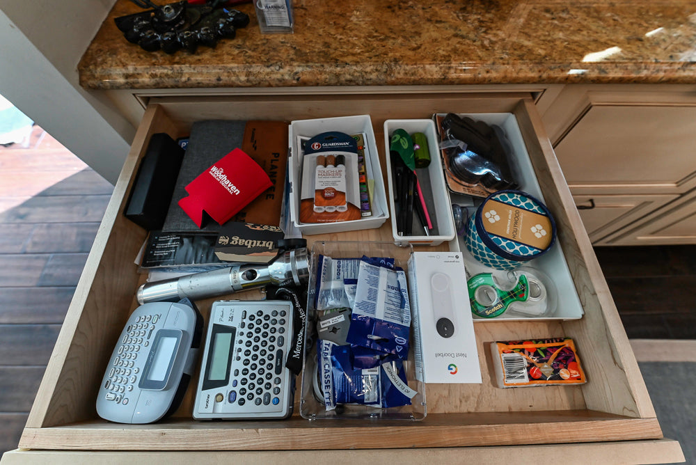 “The Harcourt” Traditional Two-Tone Distressed Kitchen with Green Island, Quartz Countertops and Appliances