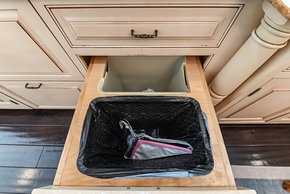 “The Harcourt” Traditional Two-Tone Distressed Kitchen with Green Island, Quartz Countertops and Appliances
