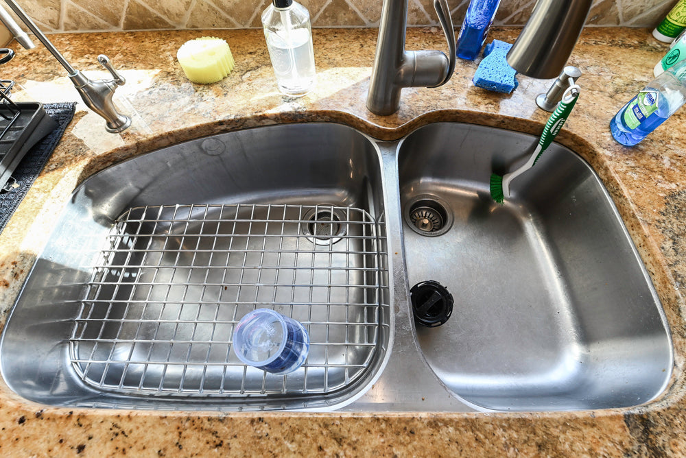 “The Harcourt” Traditional Two-Tone Distressed Kitchen with Green Island, Quartz Countertops and Appliances