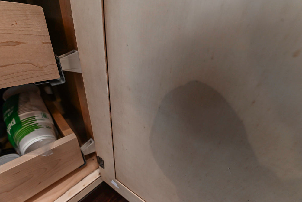 “The Harcourt” Traditional Two-Tone Distressed Kitchen with Green Island, Quartz Countertops and Appliances