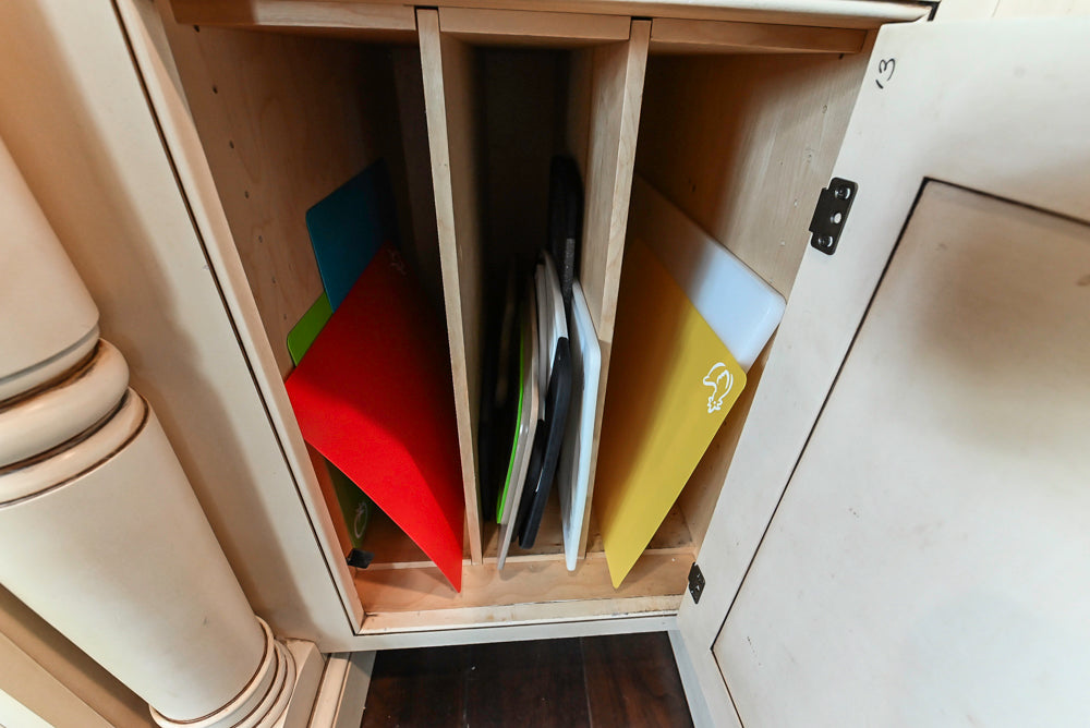 “The Harcourt” Traditional Two-Tone Distressed Kitchen with Green Island, Quartz Countertops and Appliances