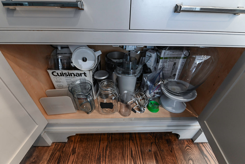“The Clarendon” Transitional White & Grey Kitchen with Island and Wolf Appliances