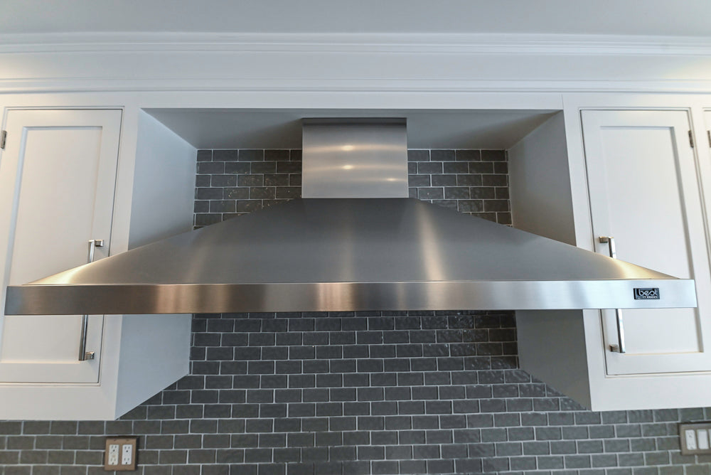 “The Clarendon” Transitional White & Grey Kitchen with Island and Wolf Appliances