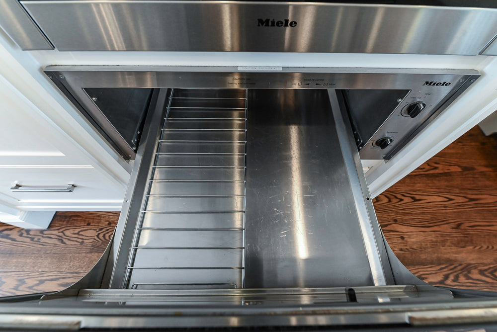 “The Clarendon” Transitional White & Grey Kitchen with Island and Wolf Appliances