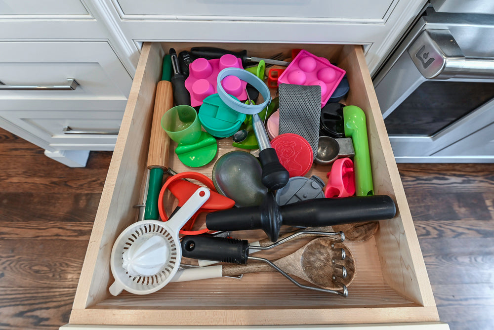“The Clarendon” Transitional White & Grey Kitchen with Island and Wolf Appliances