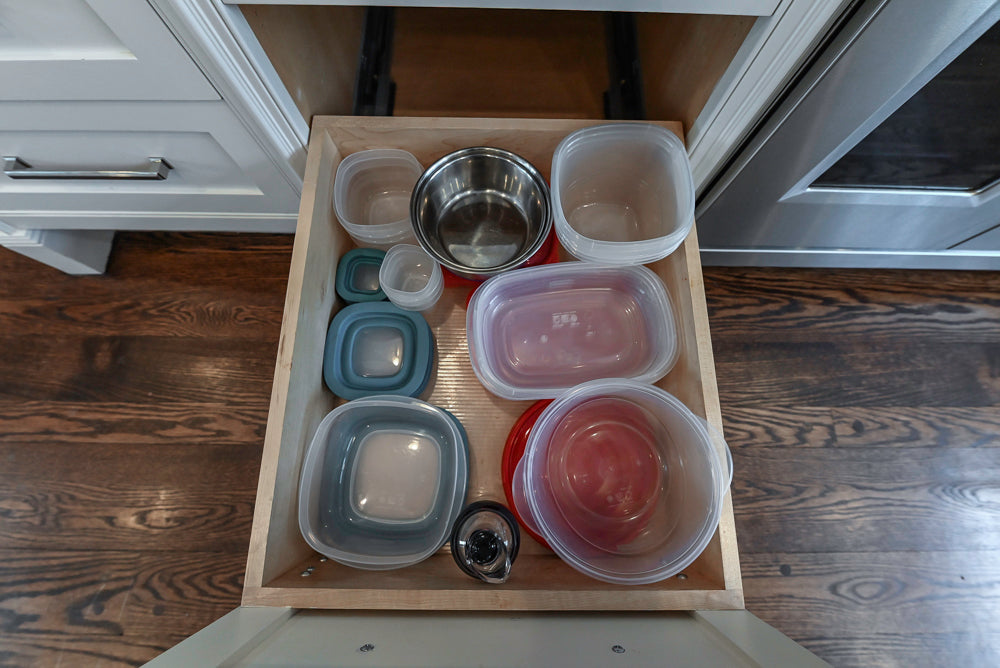 “The Clarendon” Transitional White & Grey Kitchen with Island and Wolf Appliances