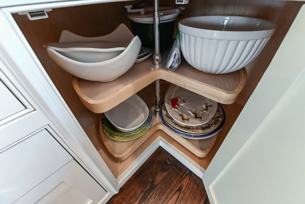 “The Clarendon” Transitional White & Grey Kitchen with Island and Wolf Appliances