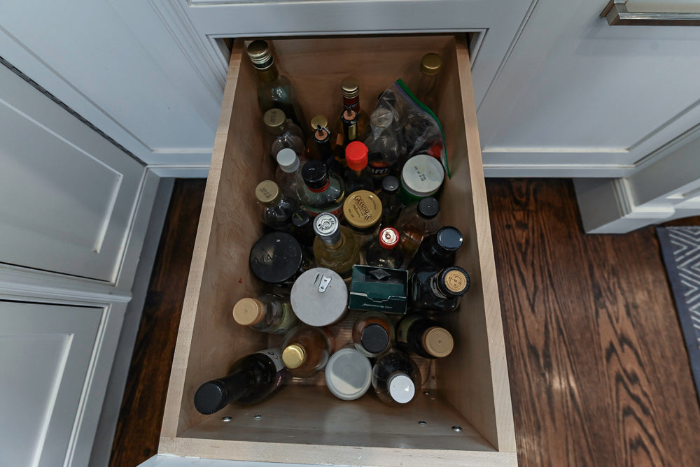 “The Clarendon” Transitional White & Grey Kitchen with Island and Wolf Appliances