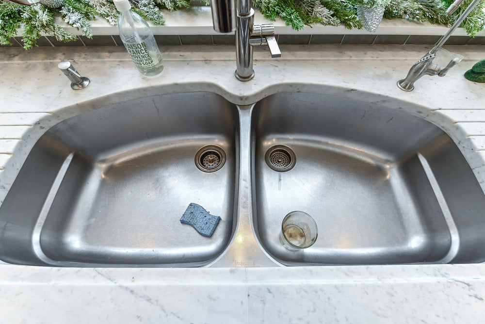 “The Clarendon” Transitional White & Grey Kitchen with Island and Wolf Appliances