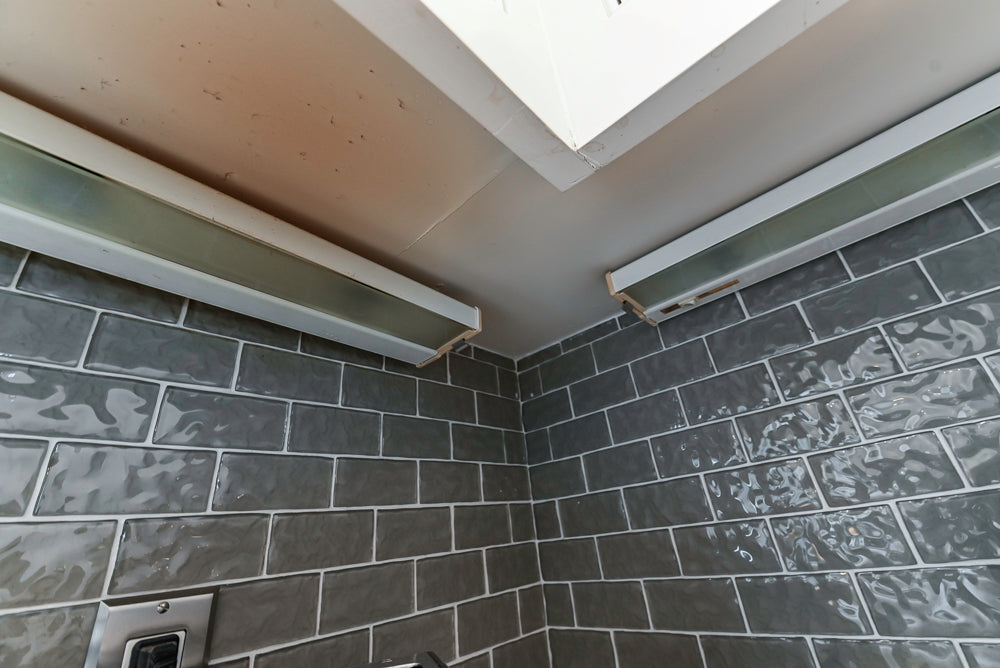 “The Clarendon” Transitional White & Grey Kitchen with Island and Wolf Appliances