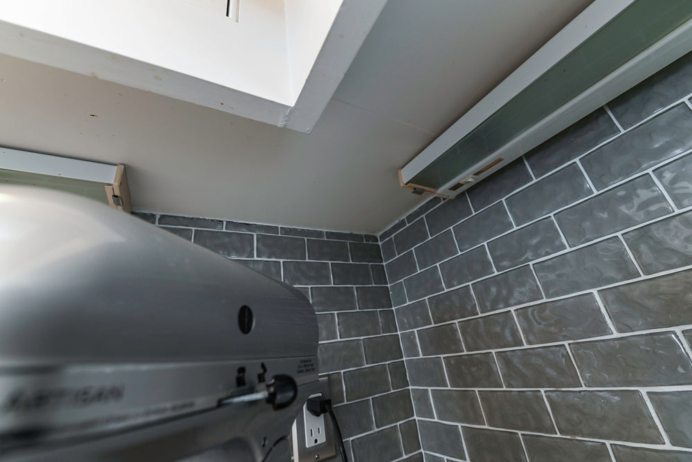 “The Clarendon” Transitional White & Grey Kitchen with Island and Wolf Appliances