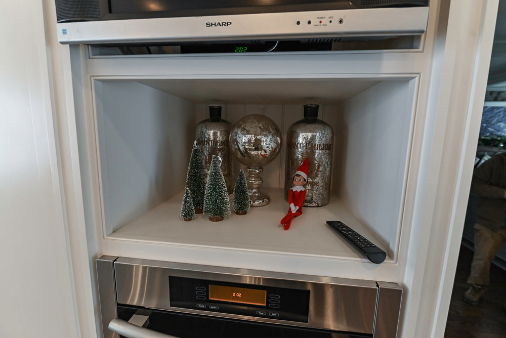 “The Clarendon” Transitional White & Grey Kitchen with Island and Wolf Appliances