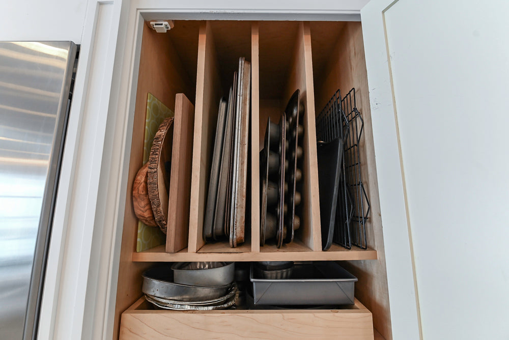 “The Clarendon” Transitional White & Grey Kitchen with Island and Wolf Appliances