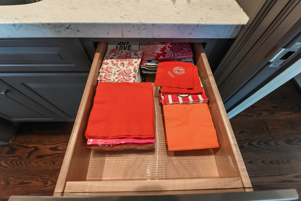 Custom Transitional Dark Grey Butler's Pantry with White Marble Countertops and Sink
