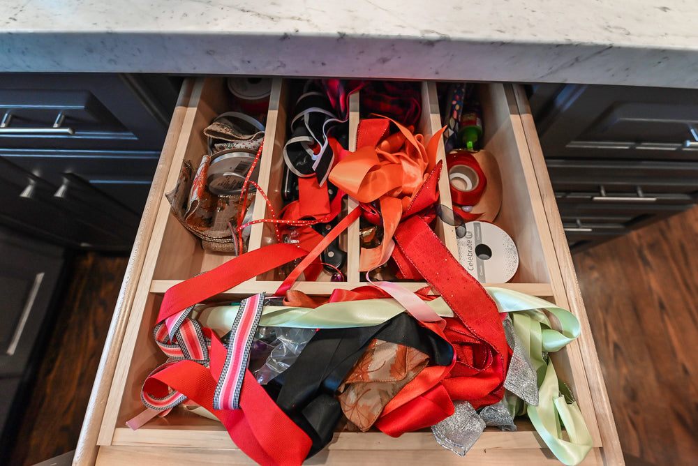 Custom Transitional Dark Grey Butler's Pantry with White Marble Countertops and Sink