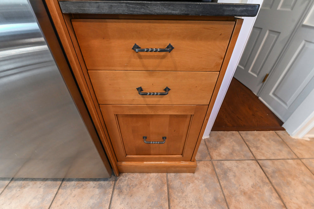 “The Whitford” Transitional Wooden Kitchen with Granite Countertops, Island & 48″ Sub-Zero Refrigerator